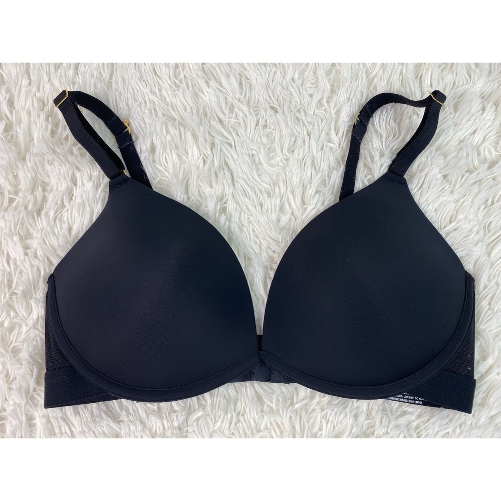 Lively Women's 36D Black Lightly Lined Plunge Wire Free T-Shirt Bra